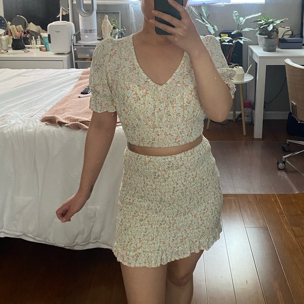 Matching Set Floral Skirt and Top